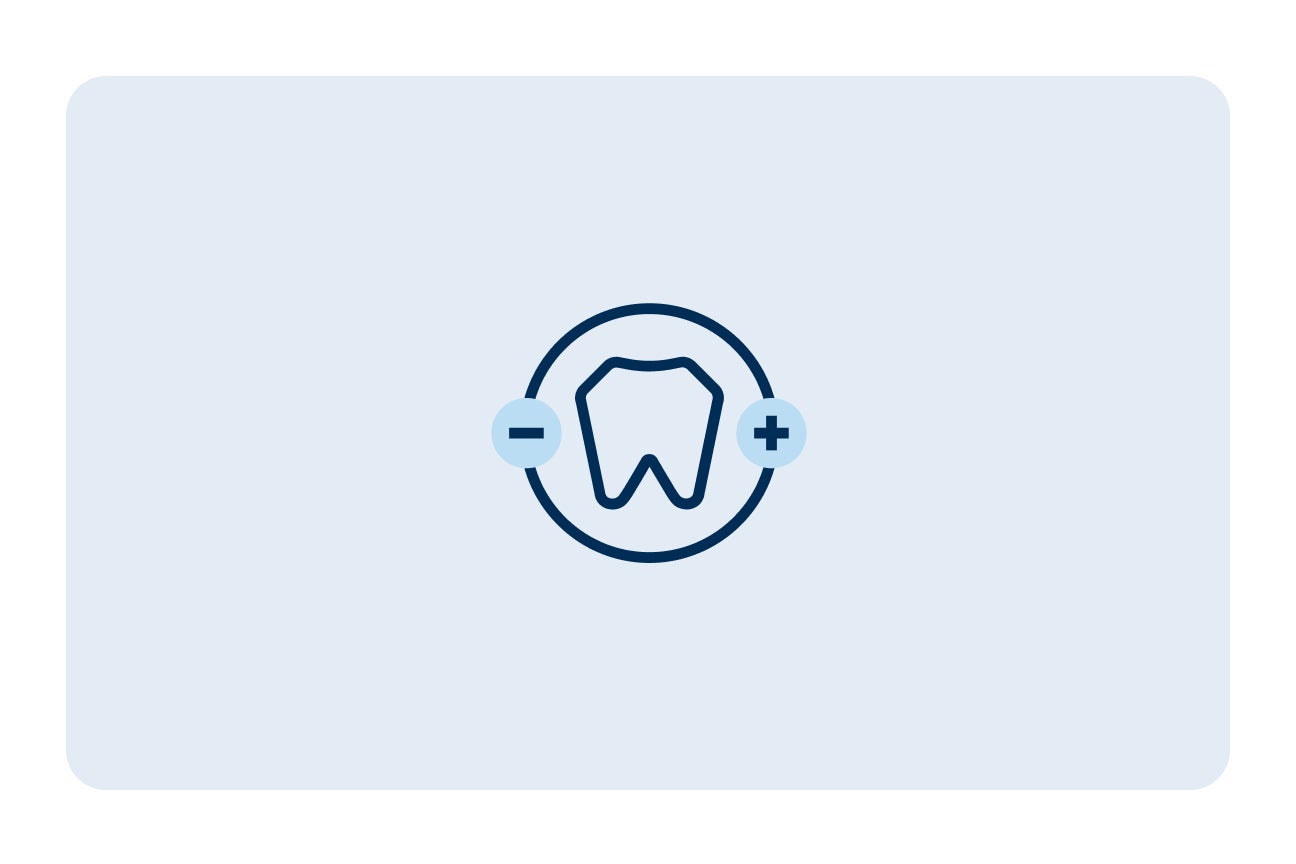 Icon of a tooth with sparkle effects showing how pre-implant procedures influence dental implant costs.