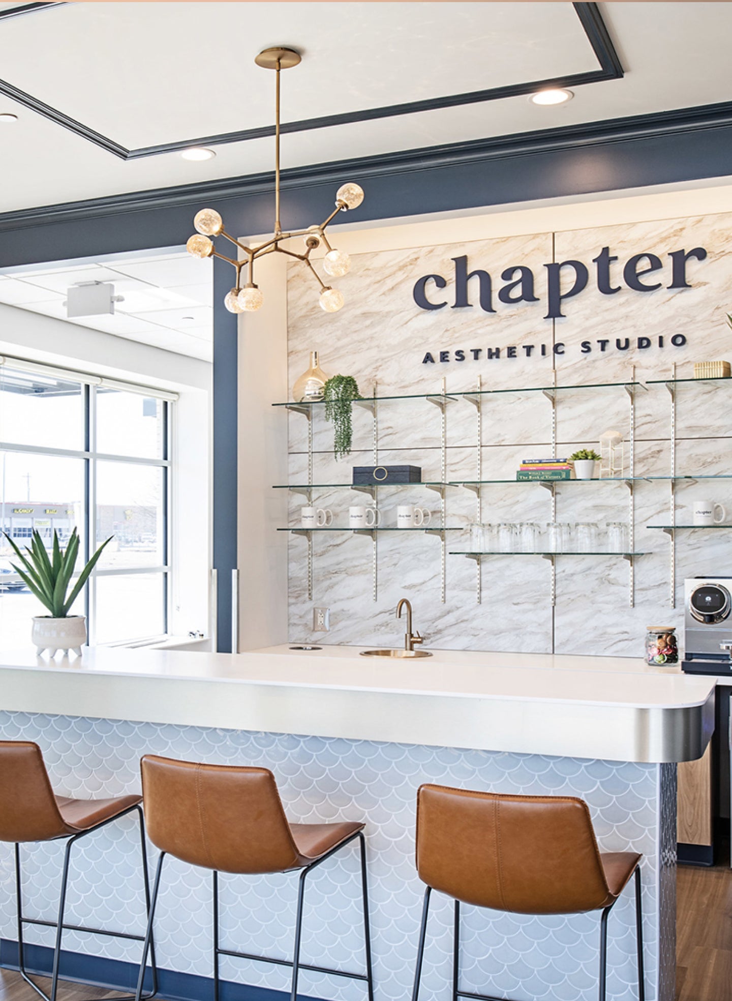 A view of a Chapter Aesthetic Studio welcome area
