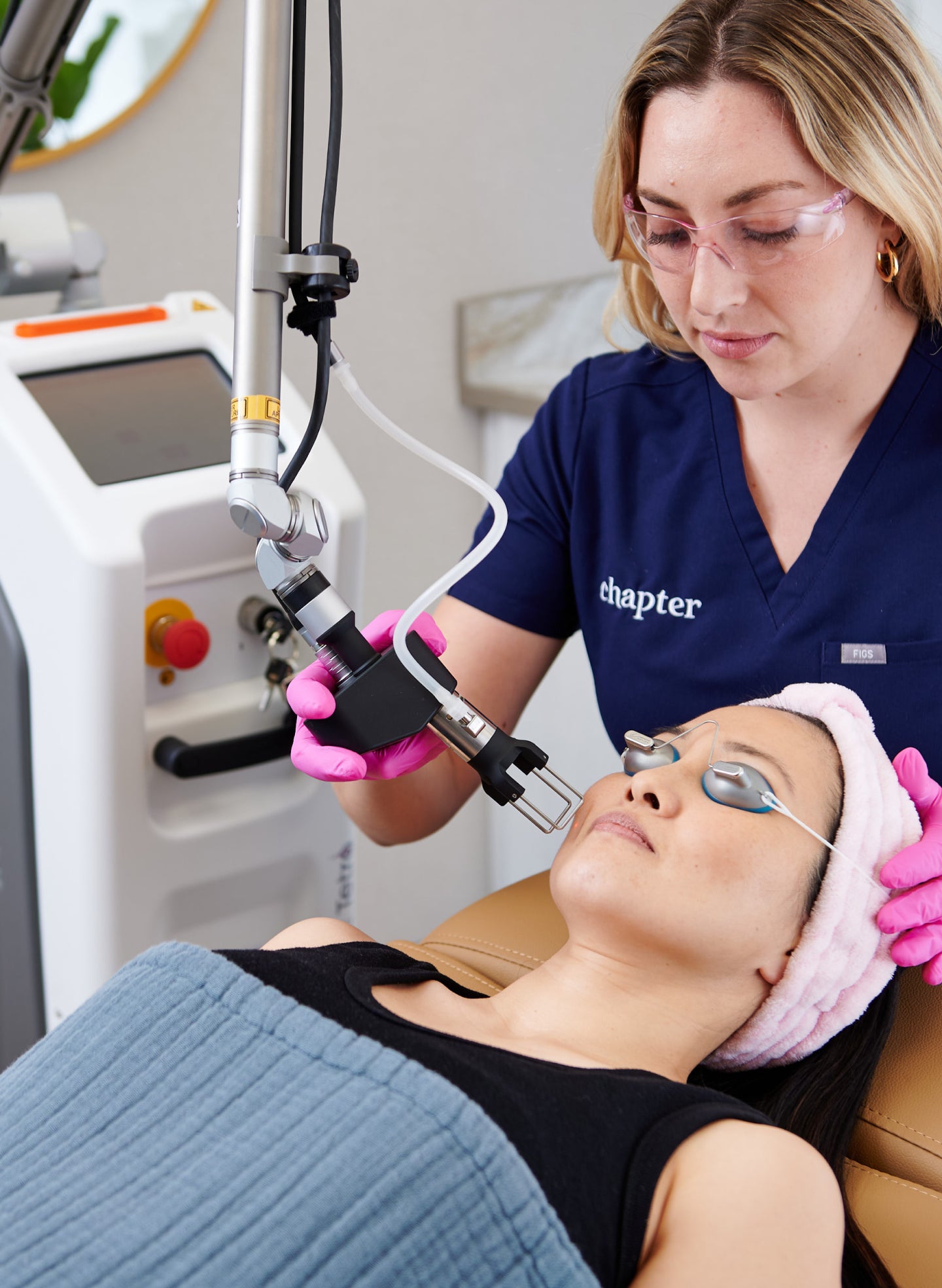 Chapter guest receiving a medical grade facial.