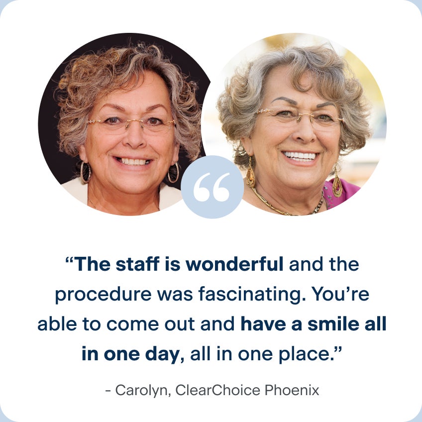 An amazing dental implant testimony from our Phoenix patient, Carolyn.