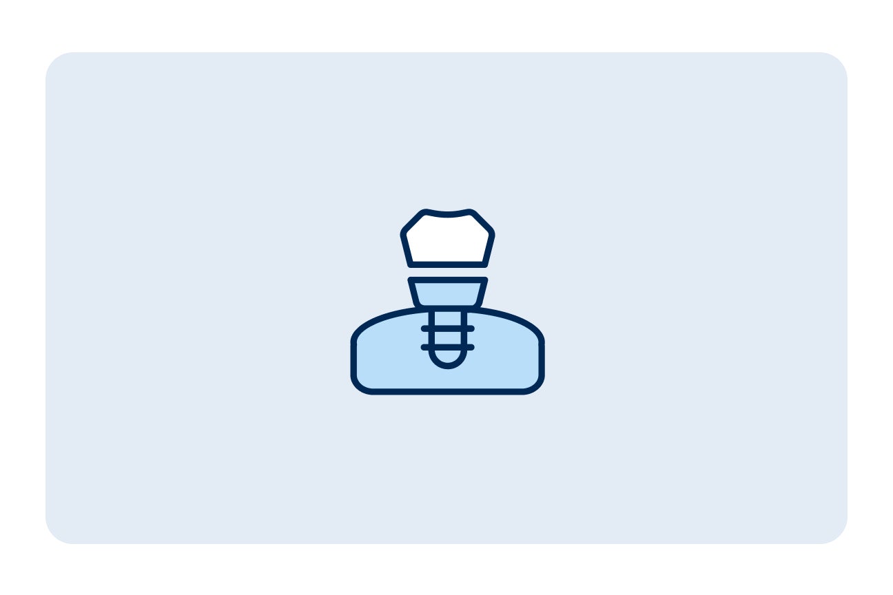 Icon of a dental implant illustrating how the number of implants needed affects the cost of dental implants.