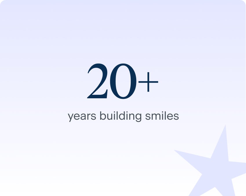 A statistic highlighting that ClearChoice has been building smiles with high-quality dental implants for over 20 years.