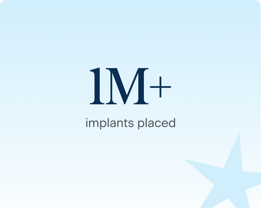 A statistic highlighting that ClearChoice has placed over 1 million dental implants.