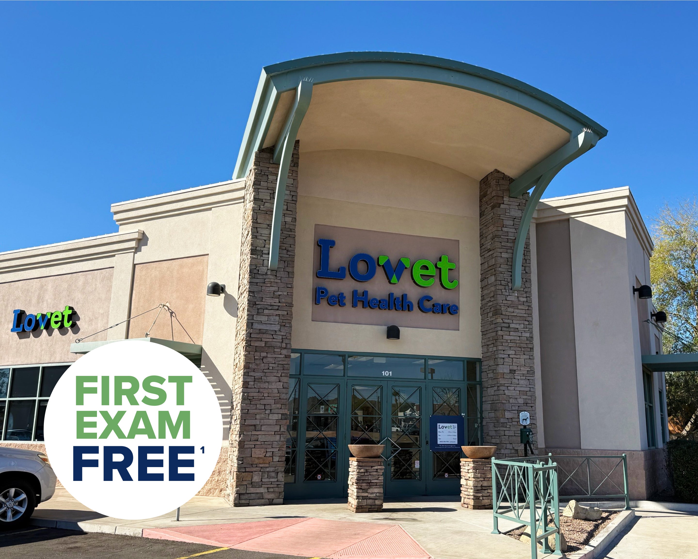 The exterior of Lovet Pet Health Care's Madison location.