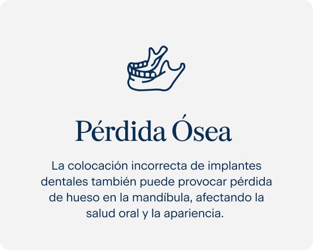 La pérdida ósea ocurre cuando los dientes faltantes no se reemplazan, afectando la estructura facial y la salud bucal.