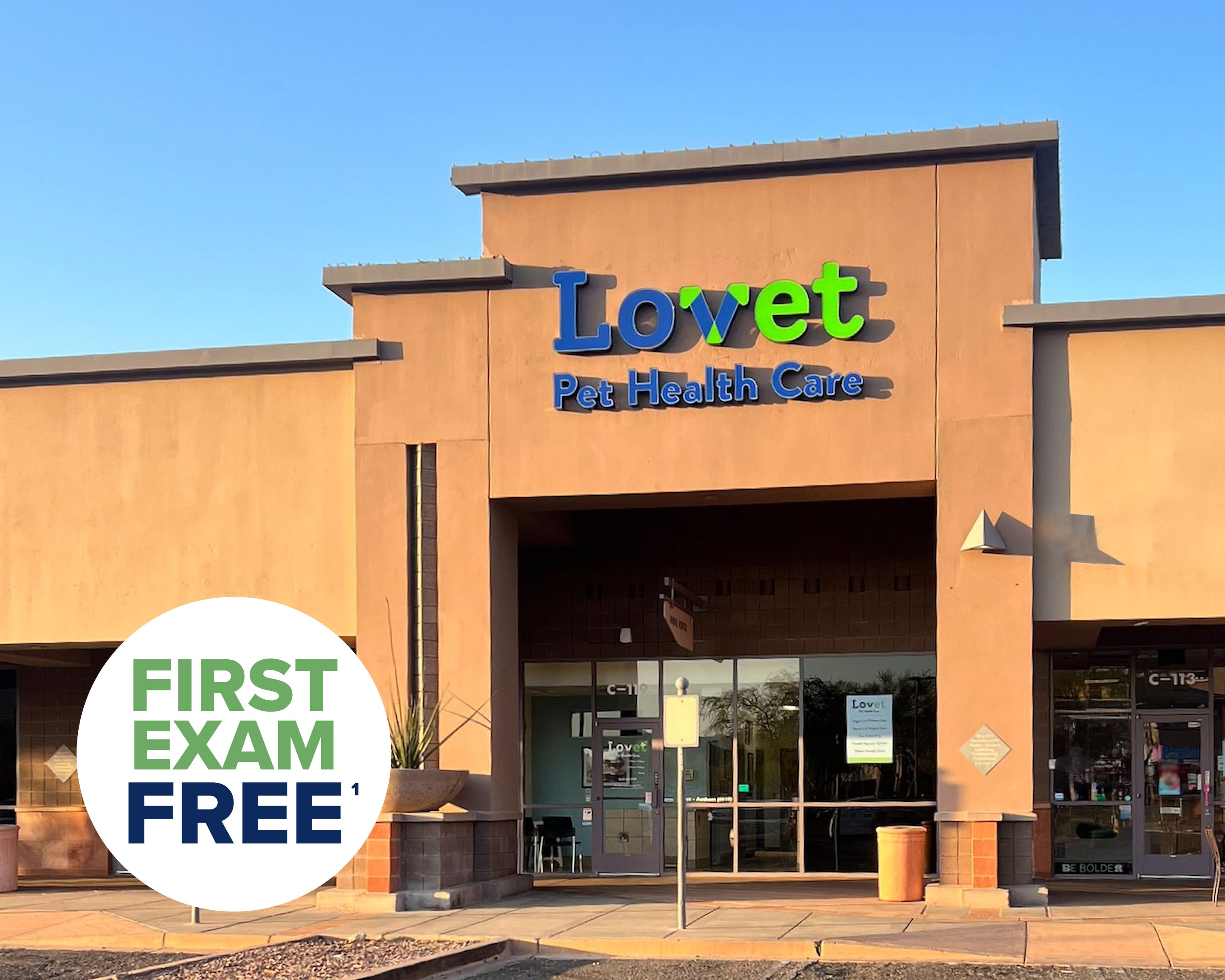 The exterior of Lovet Pet Health Care's Anthem location.