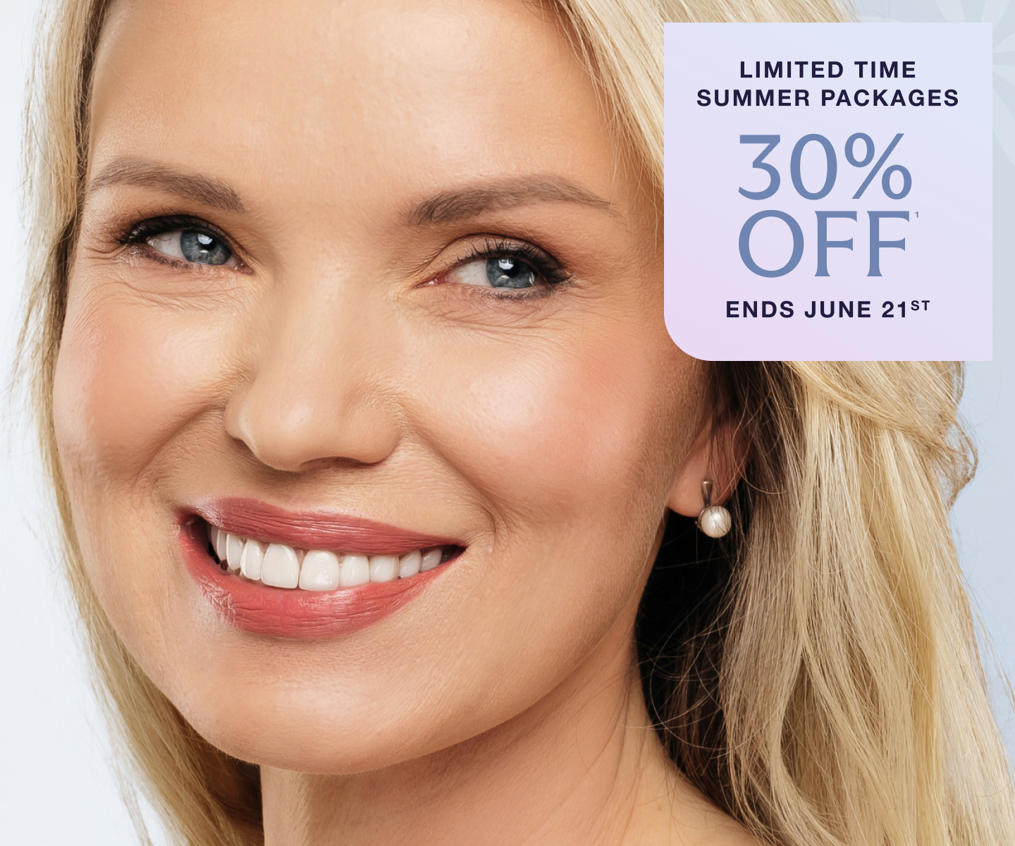 Limited time Summer packages 30% off: Ends June 21st.
