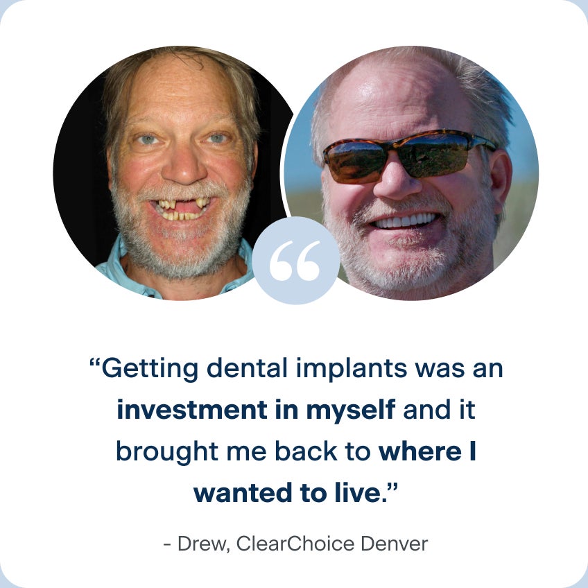 An amazing dental implant testimony from our Denver patient, Drew.