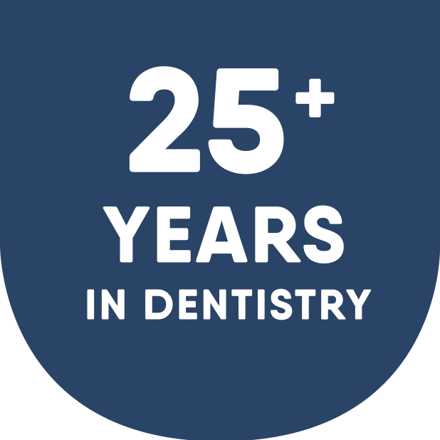 Graphic celebrating 25+ years of expertise in dentistry by Motto ensuring trusted and professional aligner services