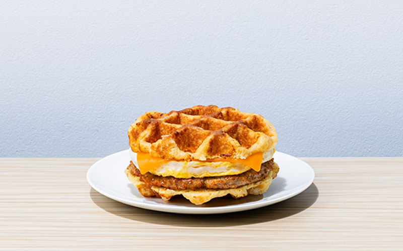 Maple Waffle Sausage, Egg, & Cheese