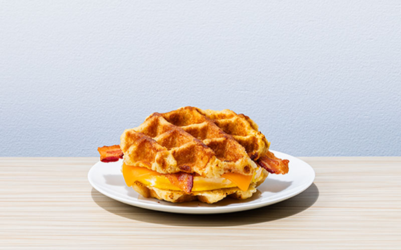 Maple Waffle Bacon, Egg, & Cheese