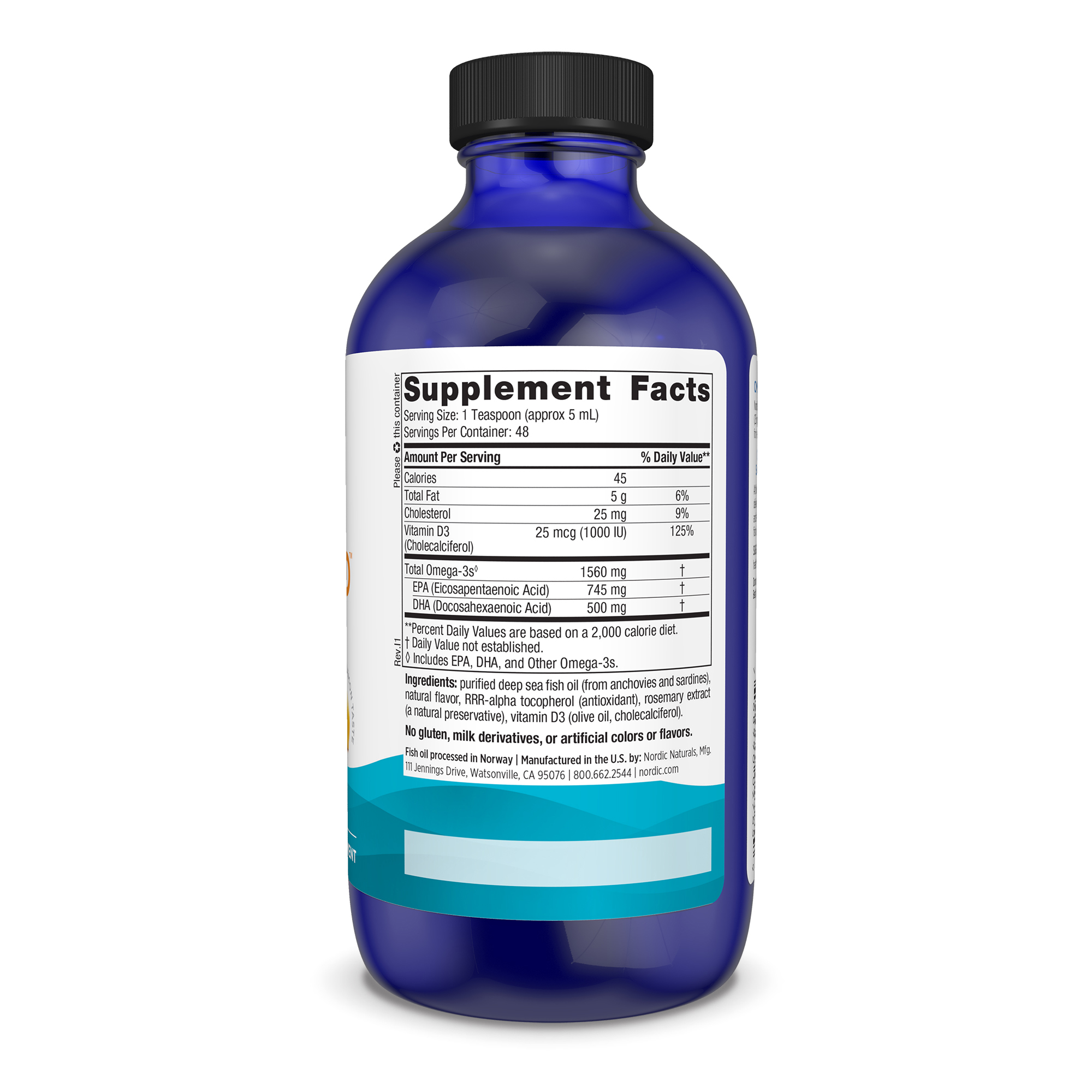 Omega-3D Lemon Liquid 8 Ounces