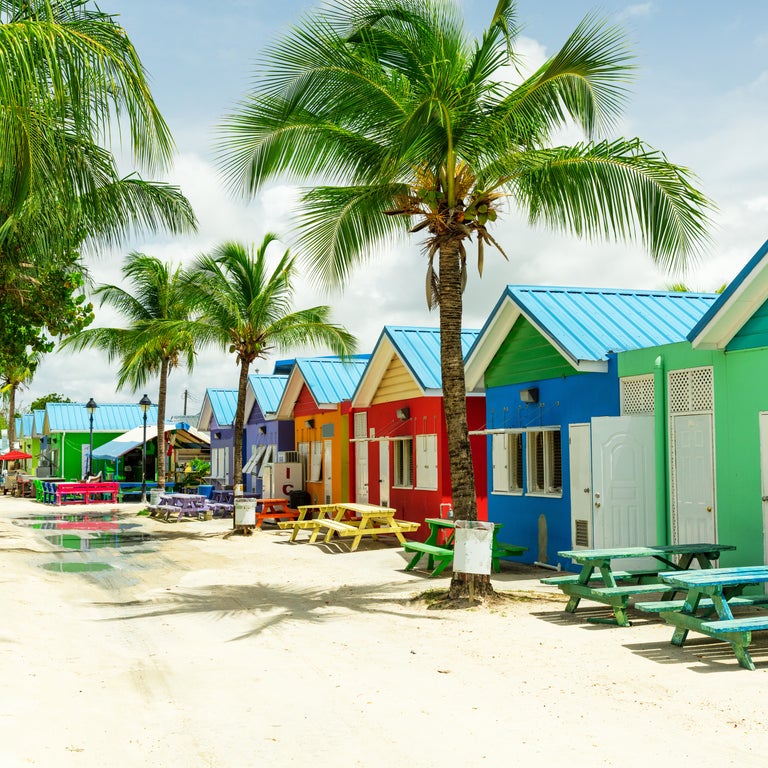 Colourful Beach Houses in Barbados South Coast
