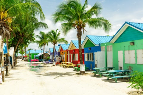 Colourful Beach Houses in Barbados South Coast