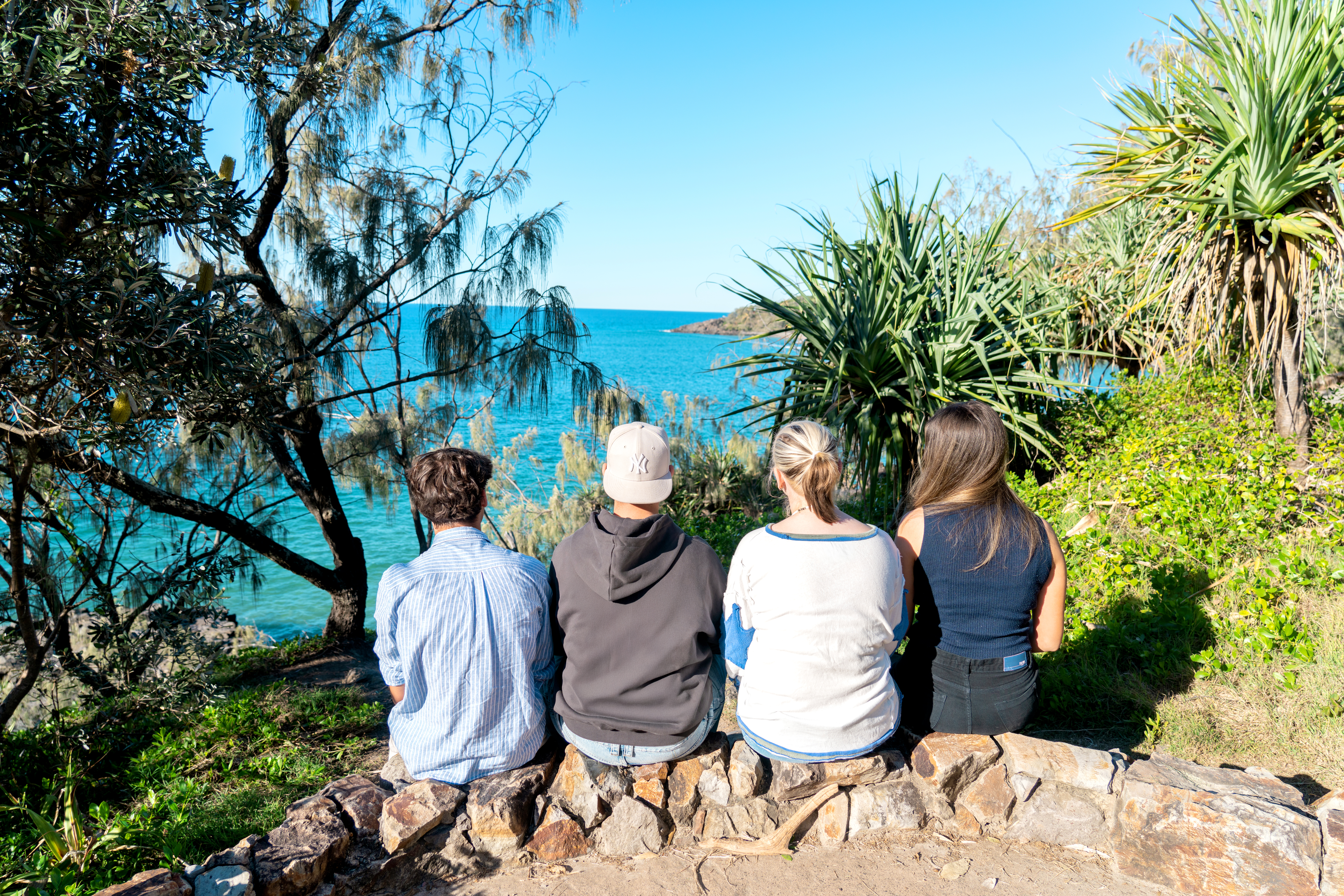 Four students during an excursion