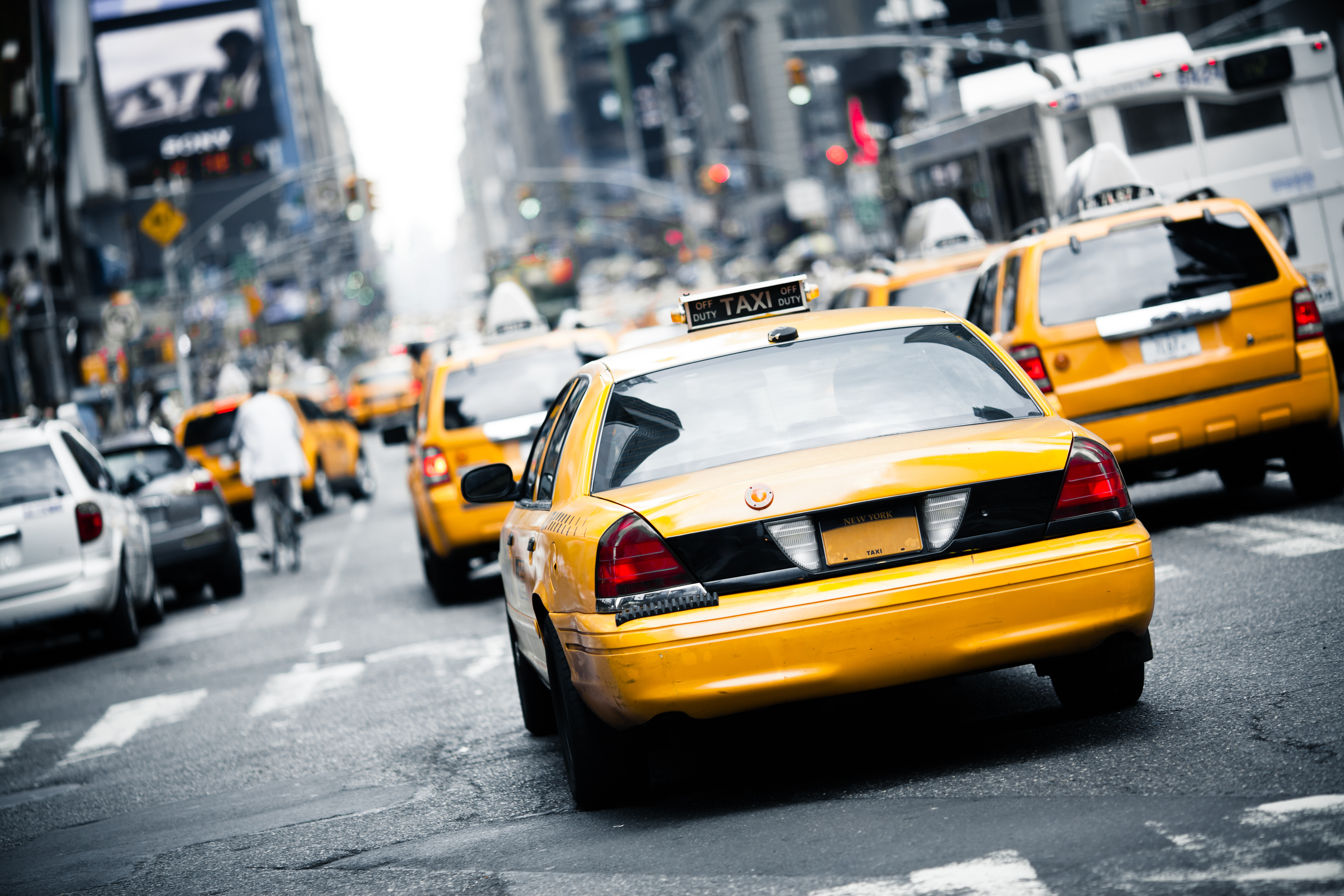 iconic yellow taxi cabs