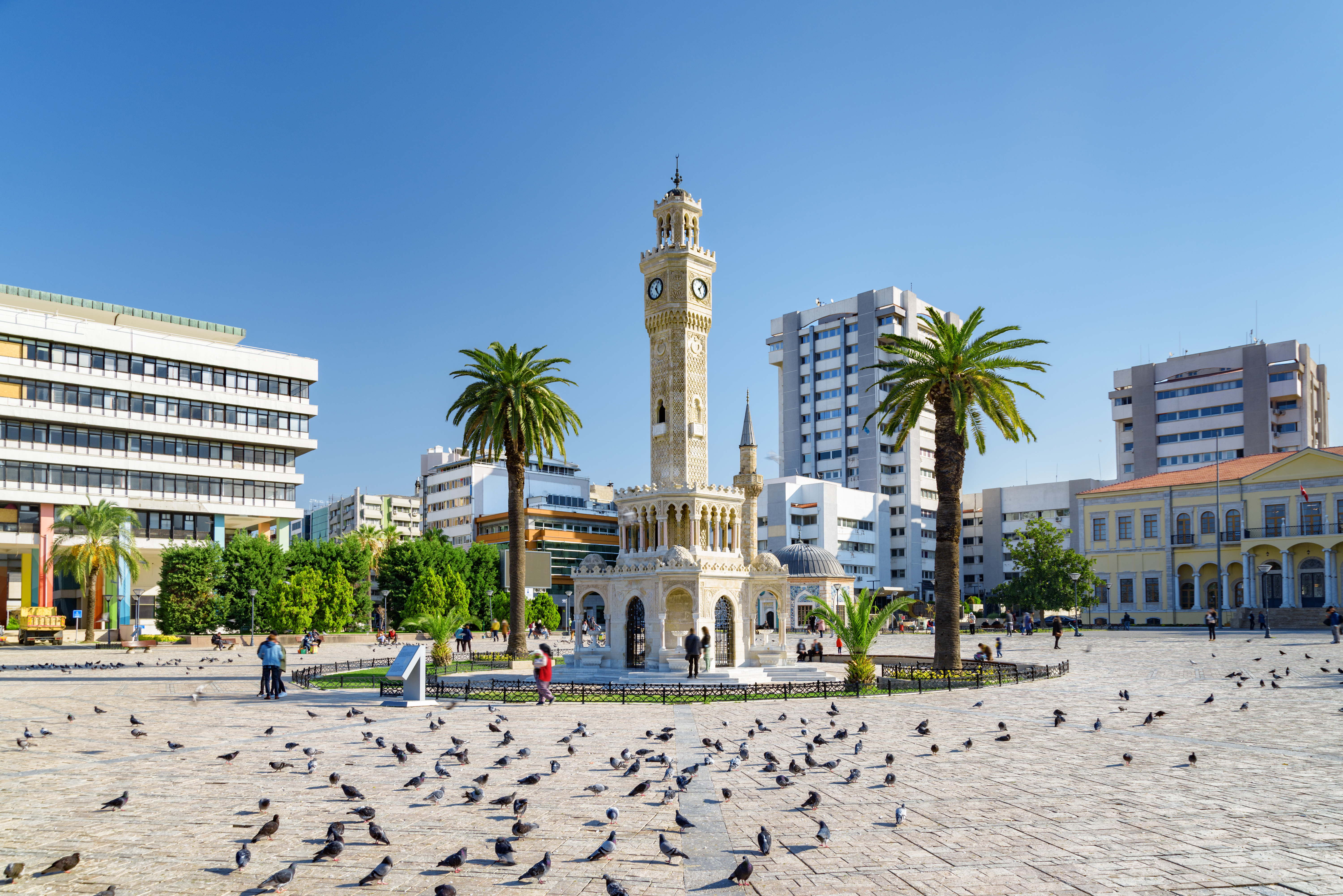 Konak Clock Tower in the center of Konak Square, Izmir, Turkey