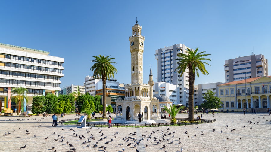 Konak Clock Tower in the center of Konak Square, Izmir, Turkey