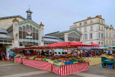 Fruits & Vegetables market in La Rochelle City Center, France