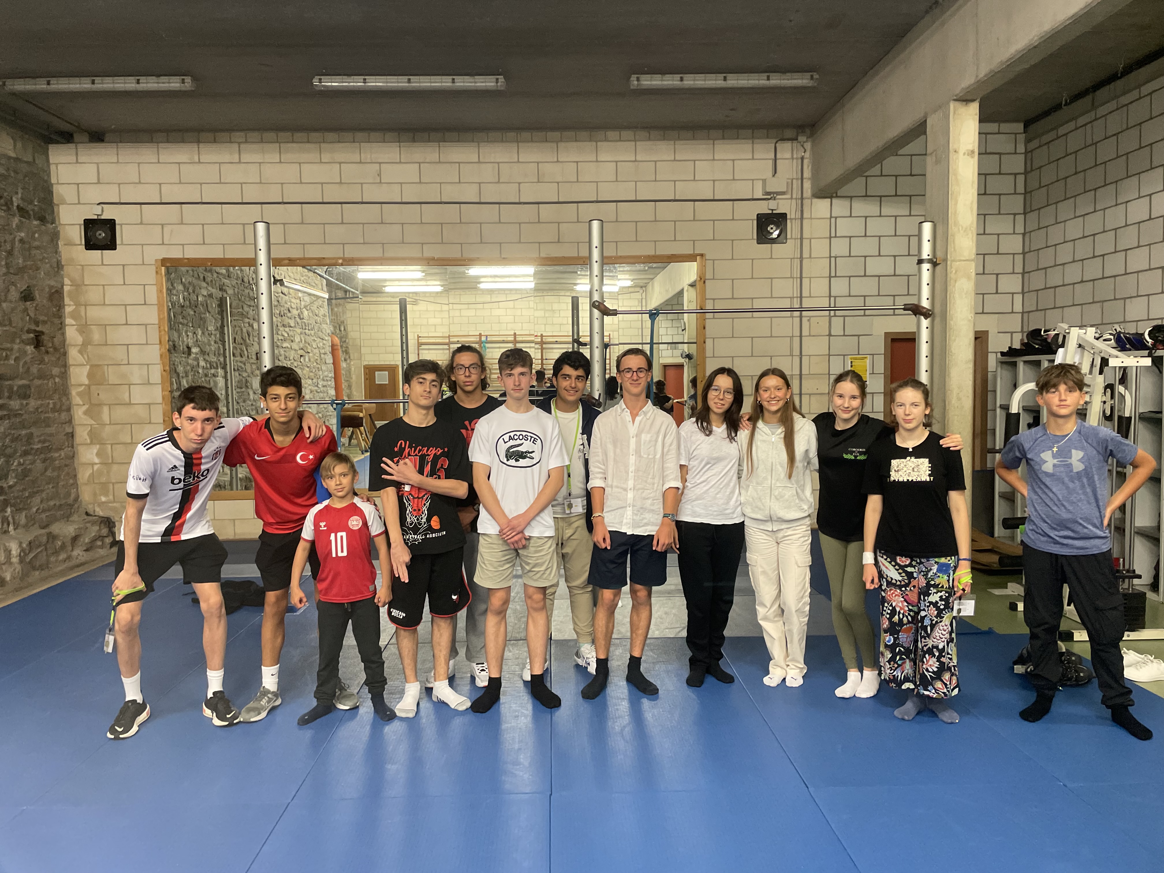 Students in school gym