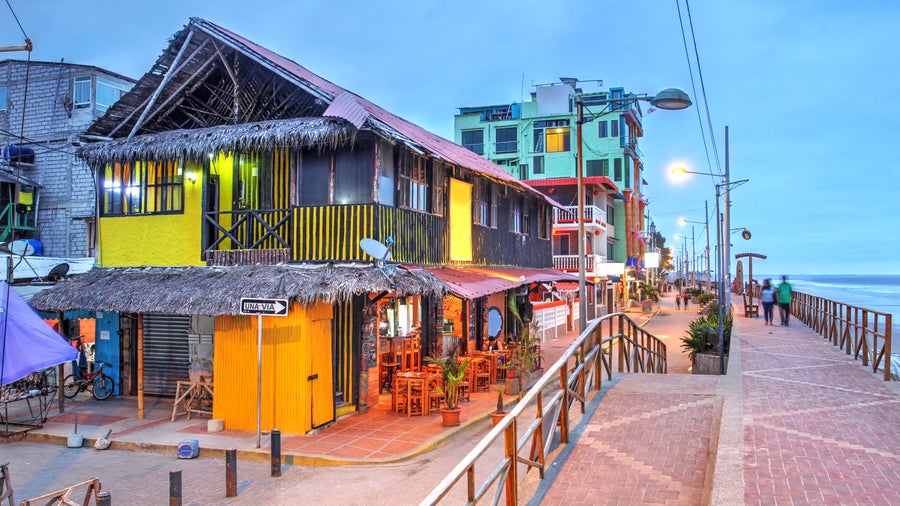 City Center on the seaside in Montanita, Ecuador