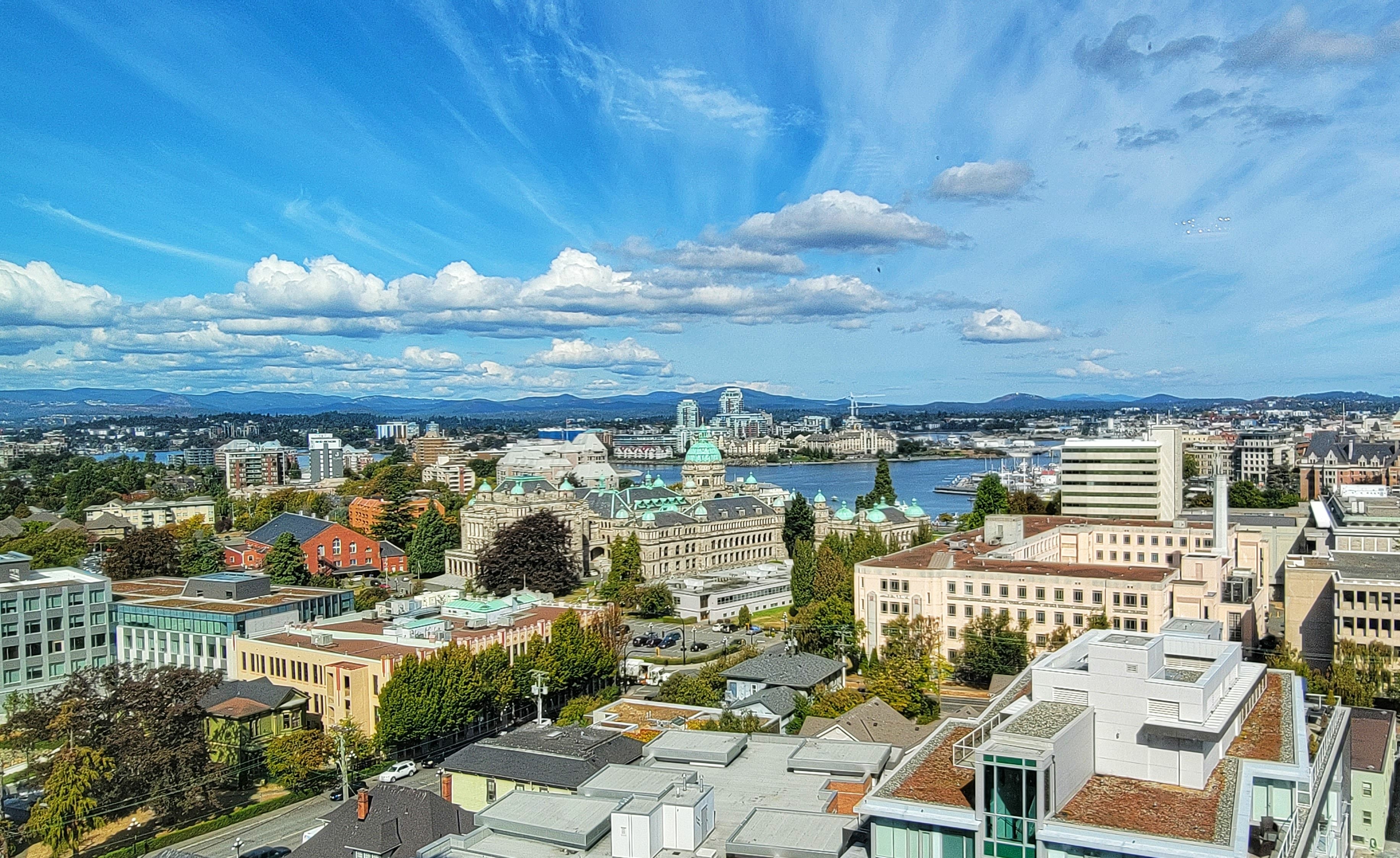 Aerial view of Victoria City Center, Canada