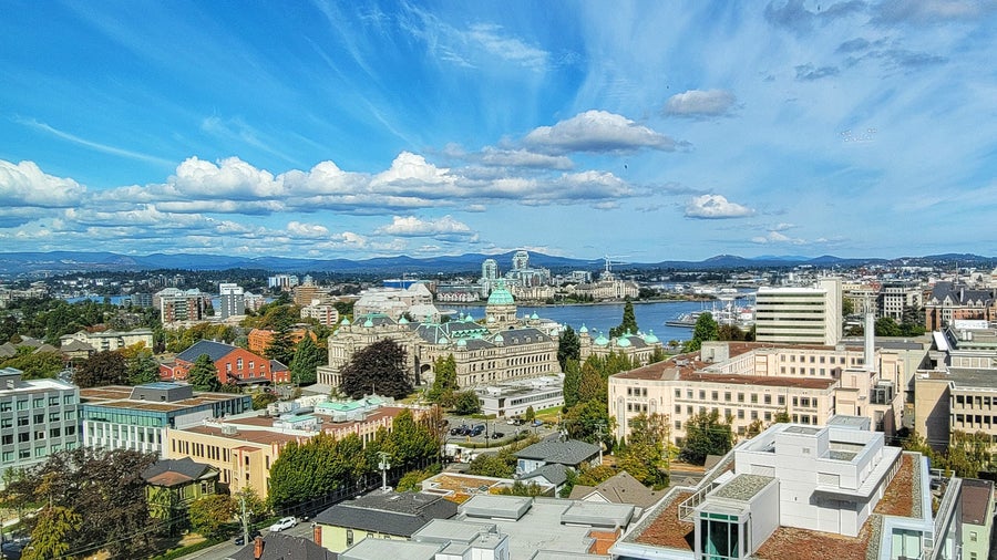 Aerial view of Victoria City Center, Canada
