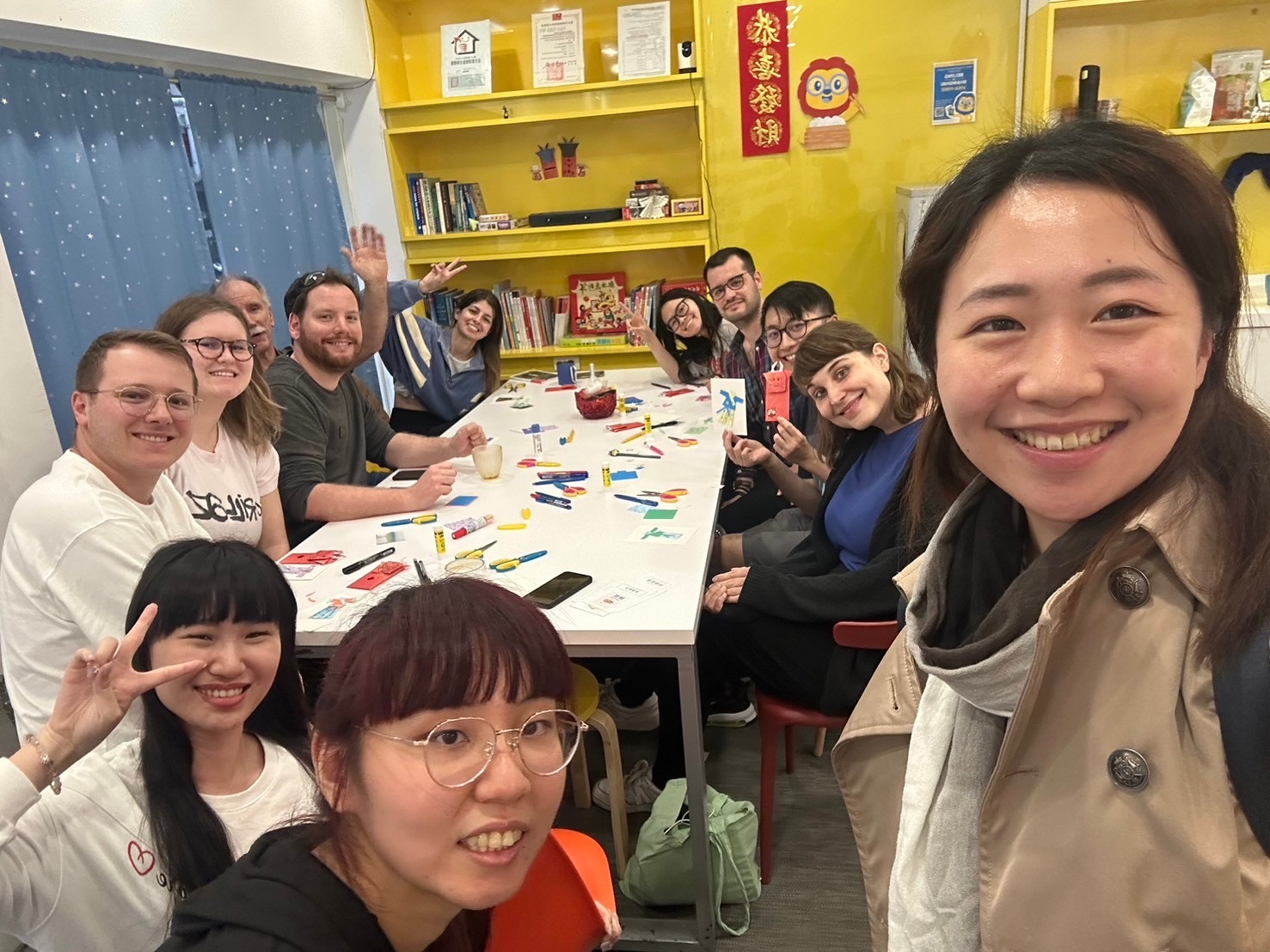 A group of students in class at LTL Taipei