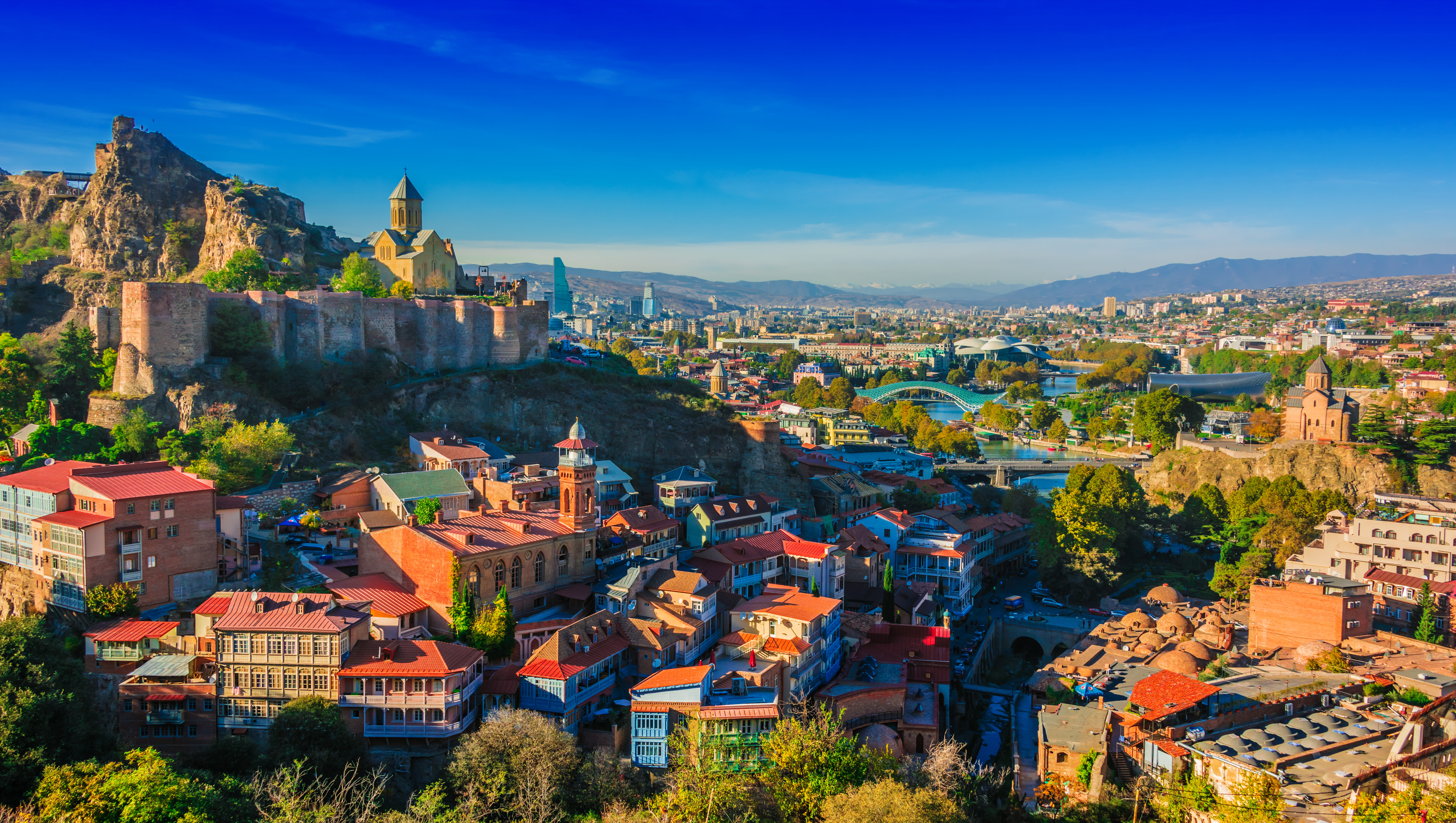 Aerial view of Tbilisi City Center, Georgia