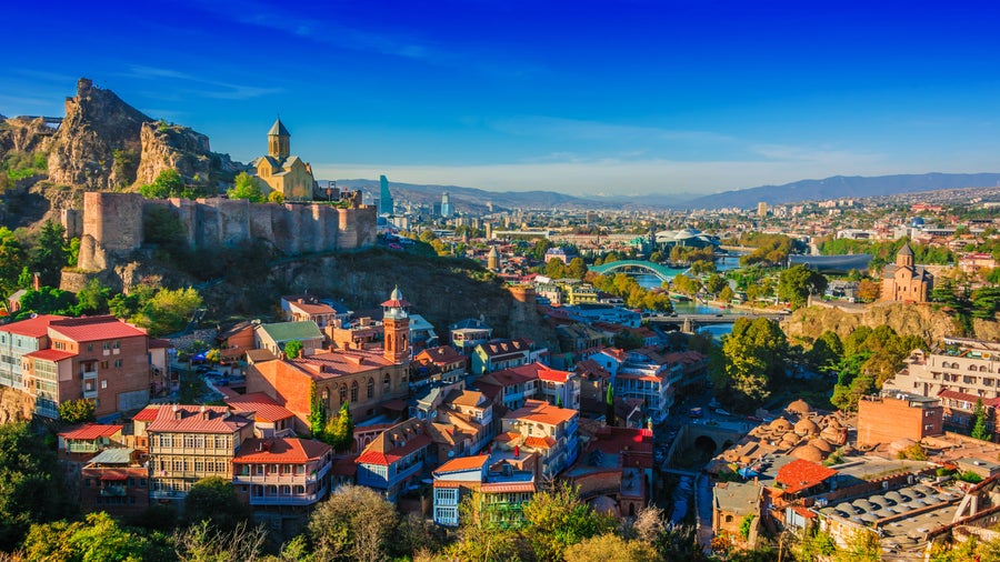 Aerial view of Tbilisi City Center, Georgia