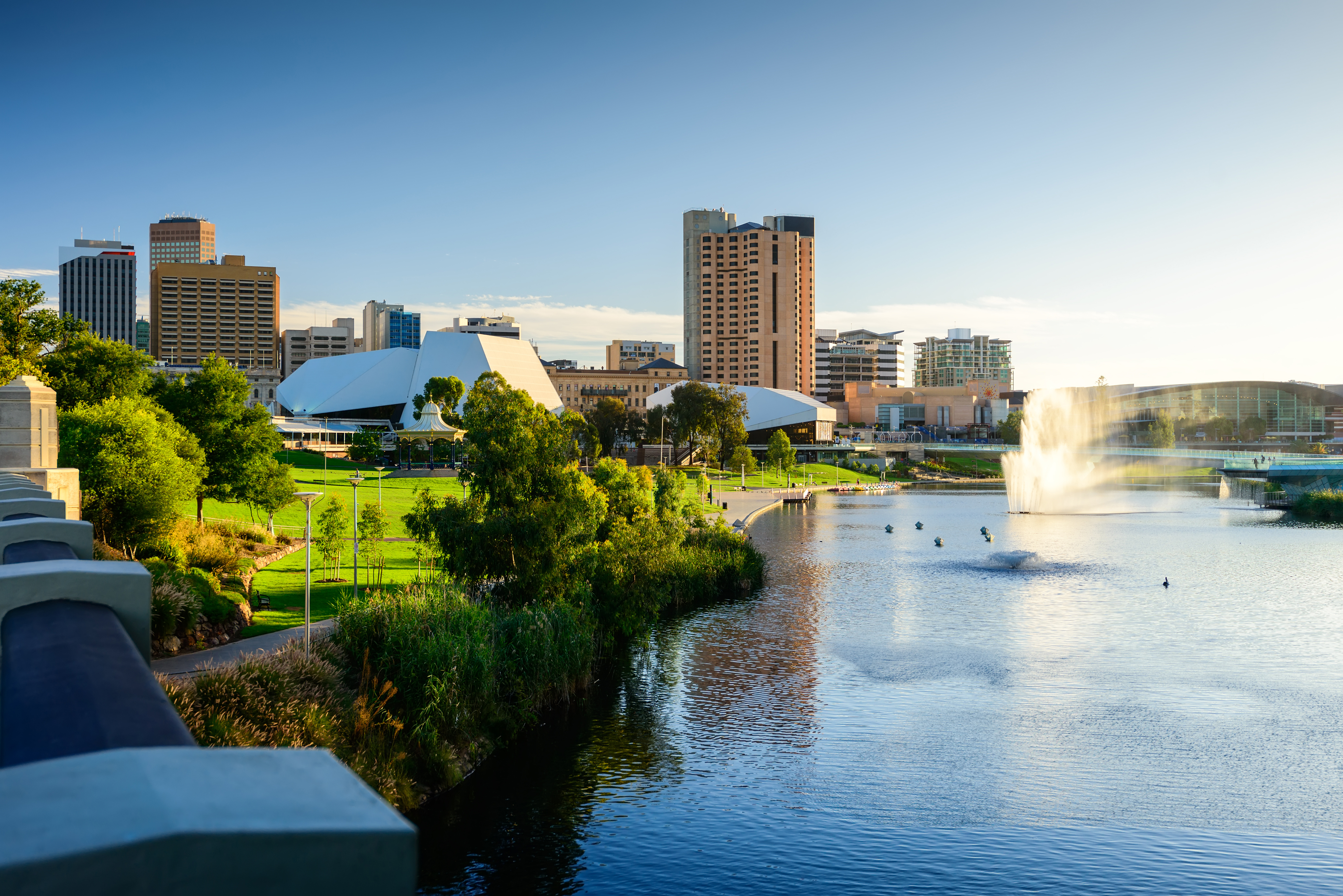 Adelaide city, showcasing its blend of nature charm and modern design, Australia