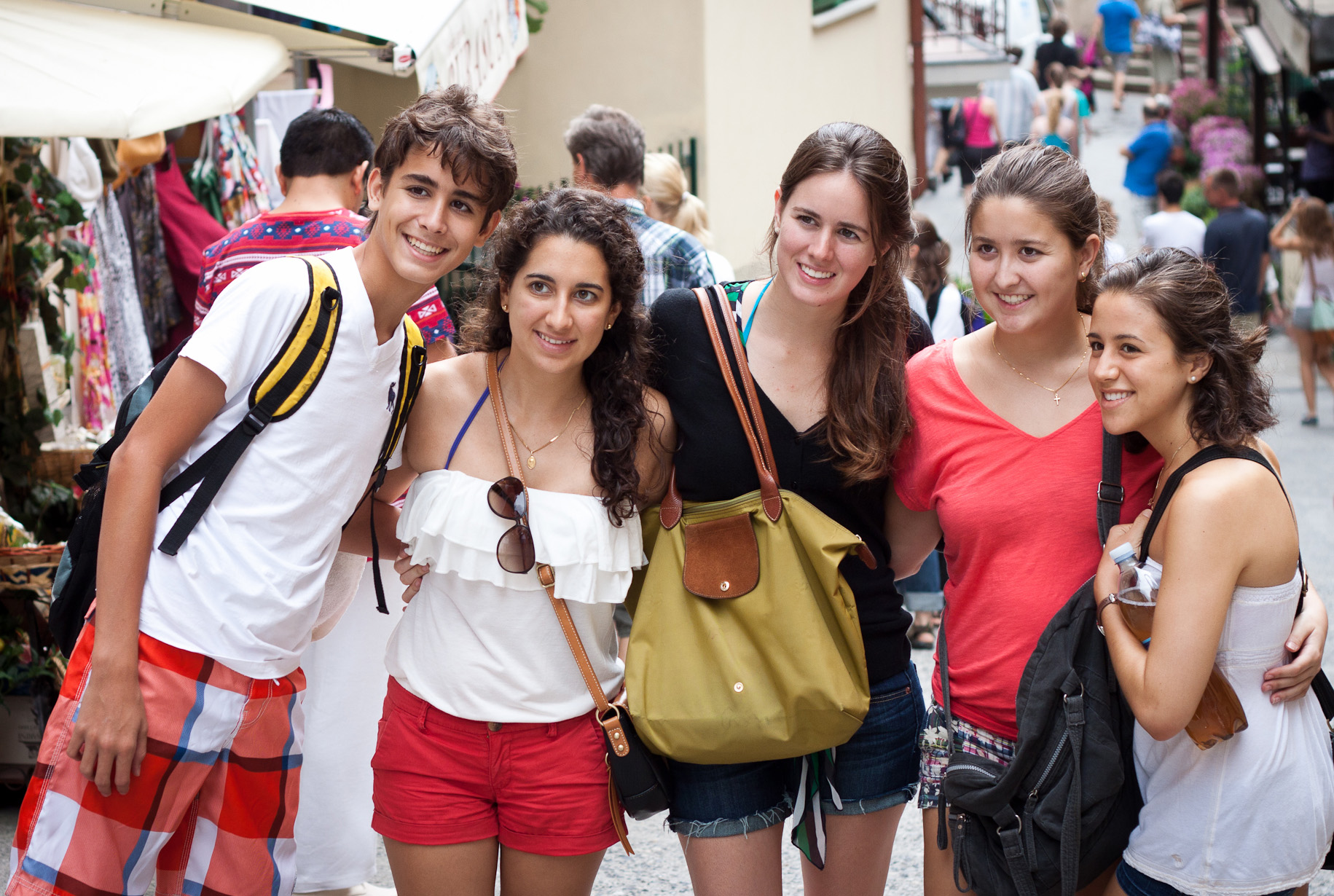 A group of students during a city tour