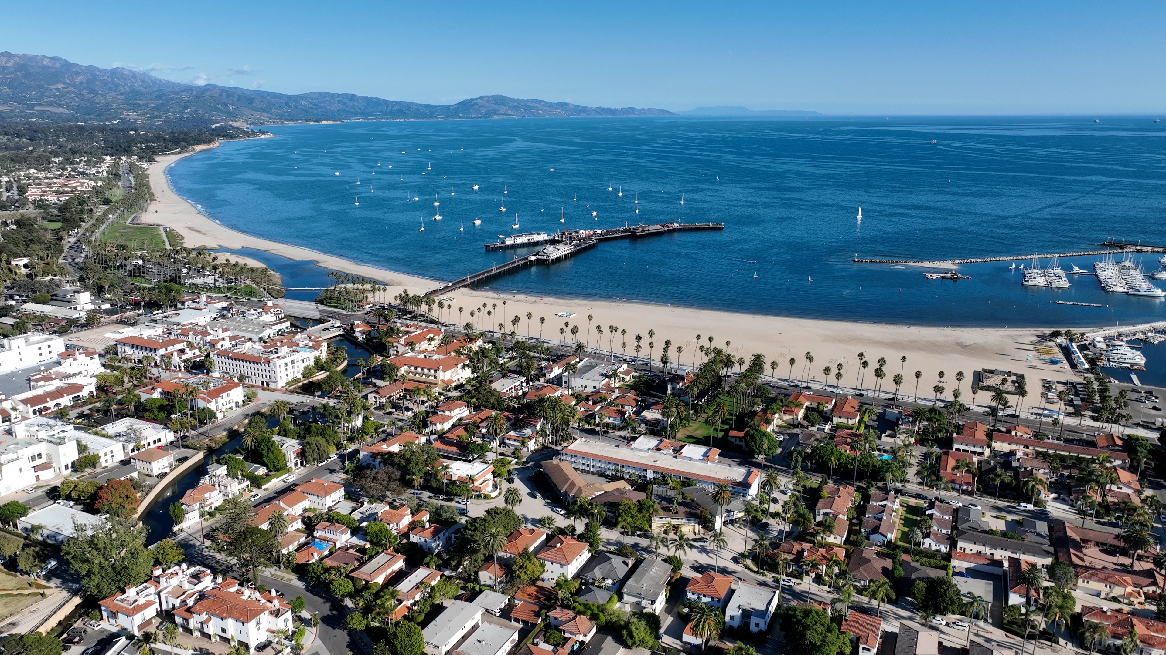 Coast beach at Santa Barbara California USA with sand and ocean view