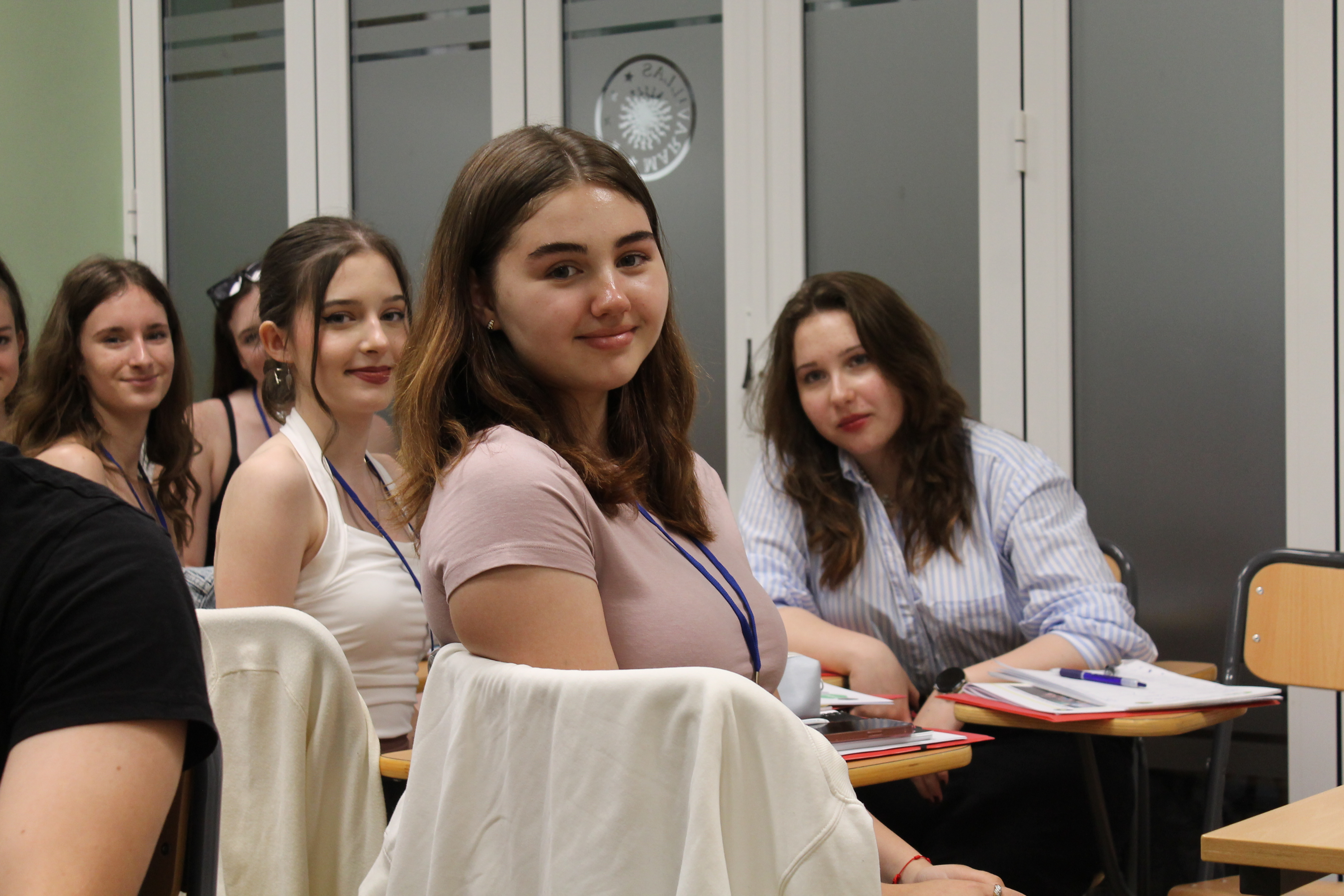 Students in classrooms smiling Maravillas Malaga