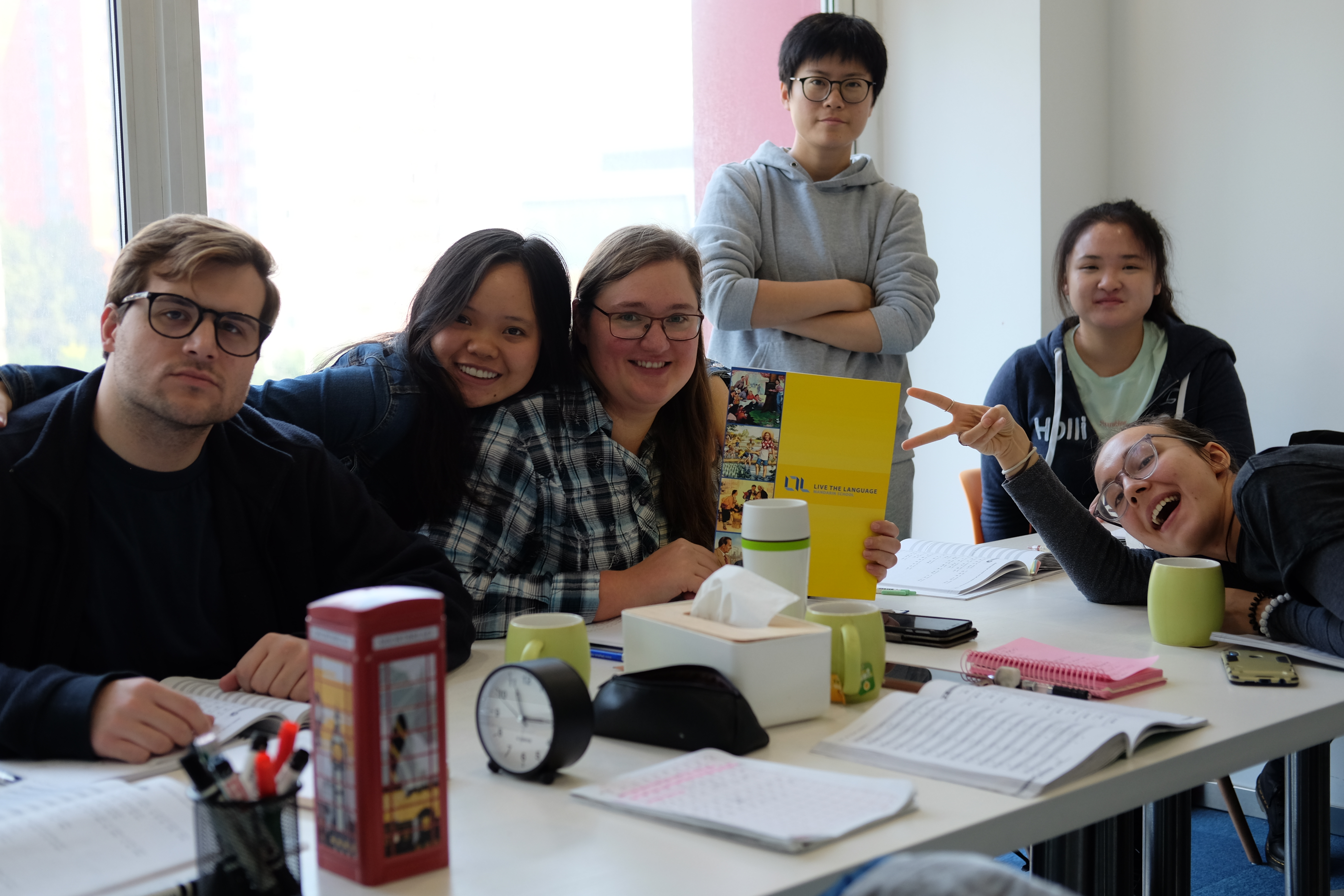 A group of students in class at LTL Beijing