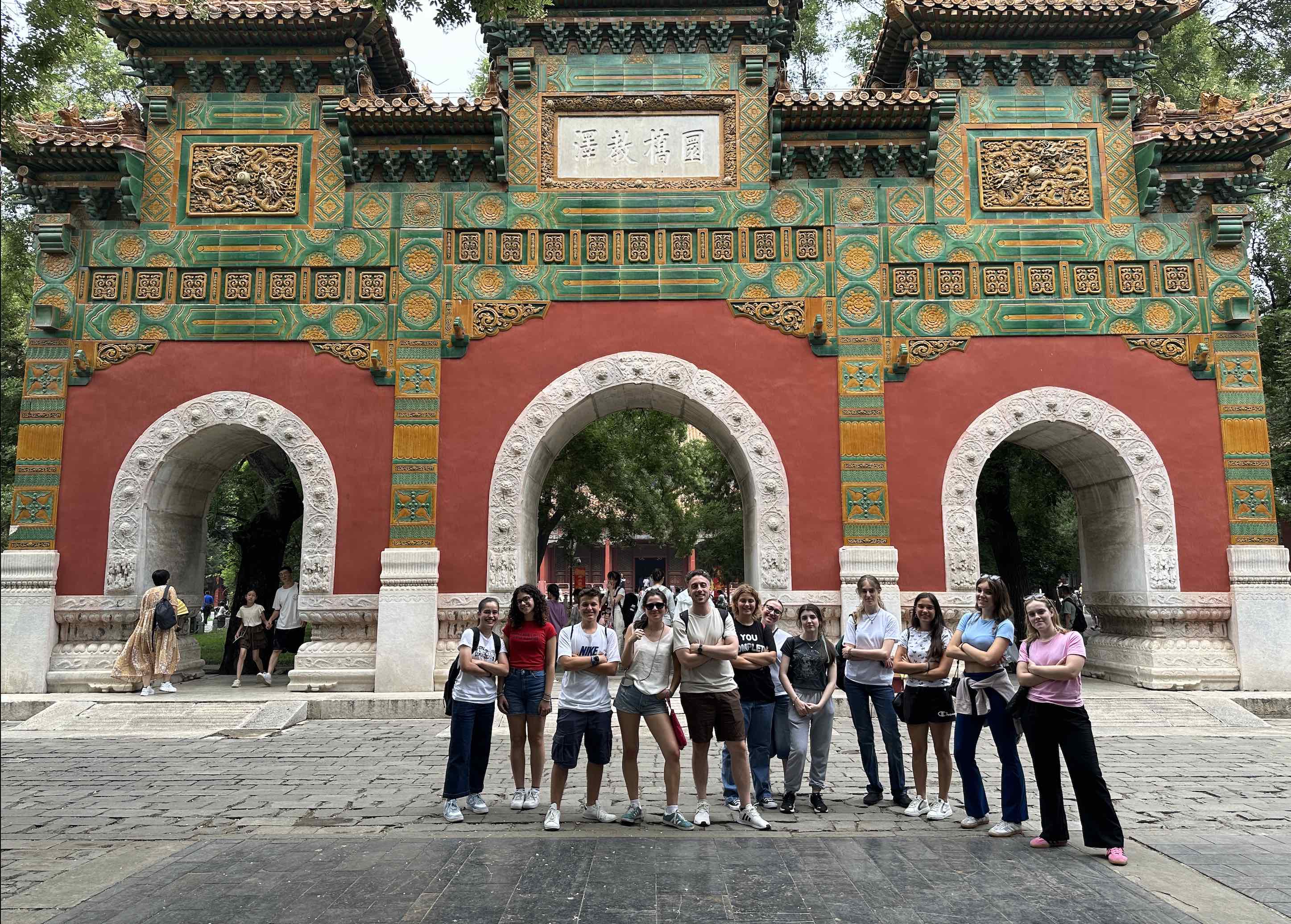 Students during excursion to visit temple