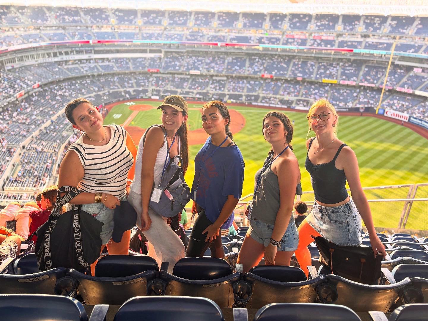 Students at Yankee Baseball Game