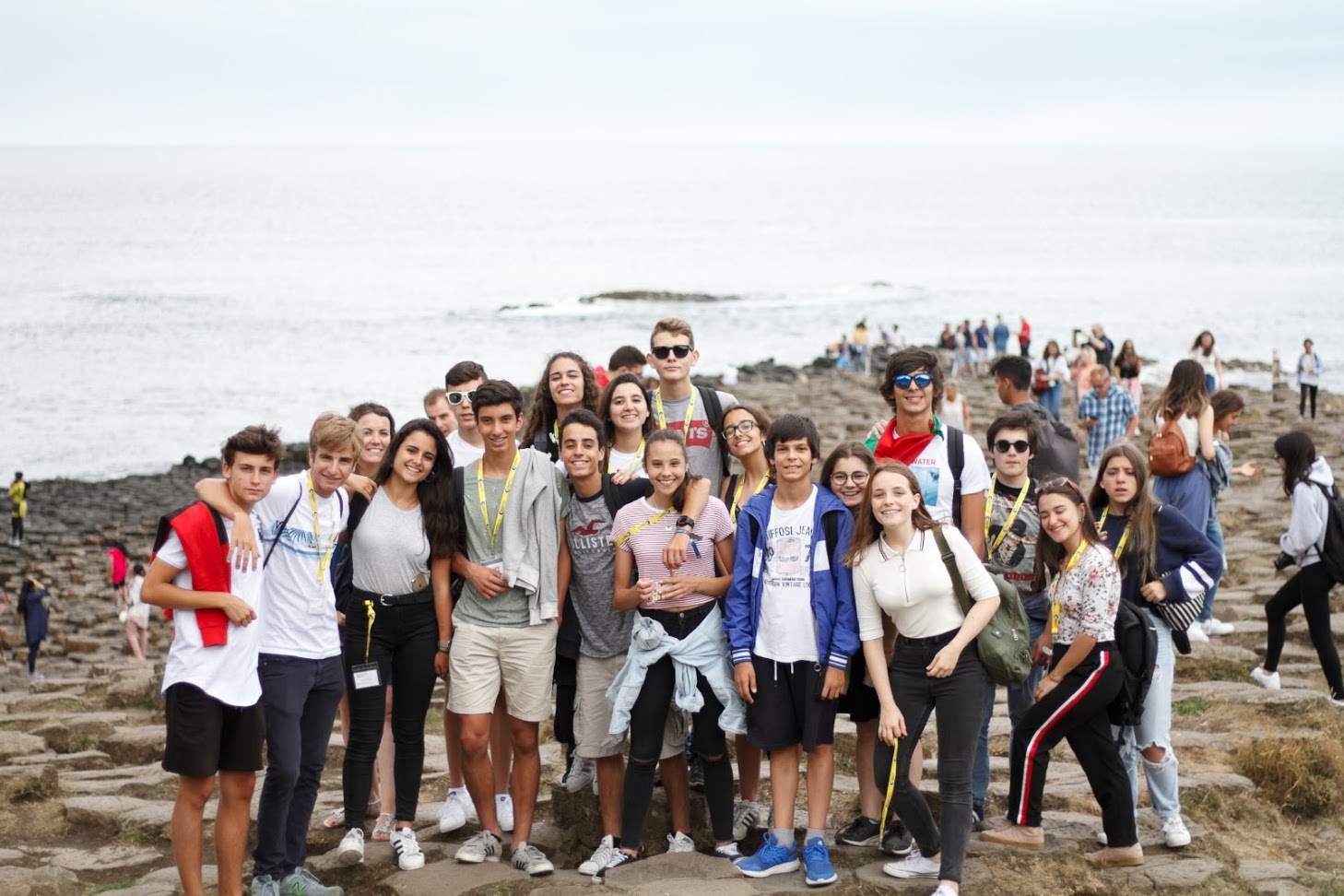 Students during excursion at Giants Causway Northern Ireland