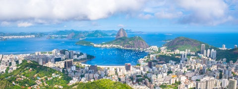 Rio de Janeiro city with Sugarloaf Mountain and Guanabara Bay - Brazil