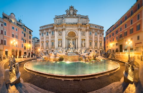 Trevi Fountain in Rome, Italy, with its majestic Baroque design