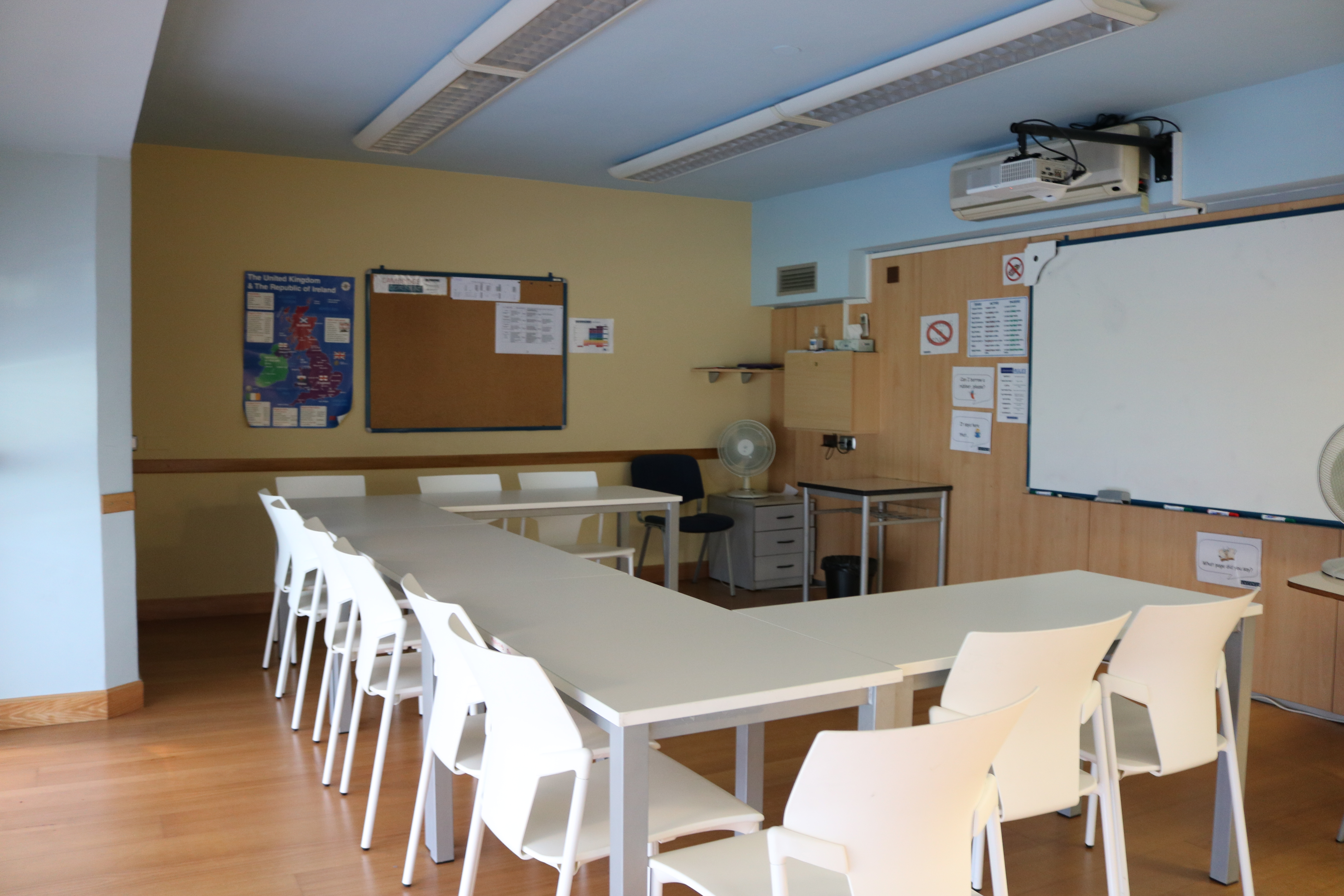 Empty classroom at the Summer Camp in San Sebastian