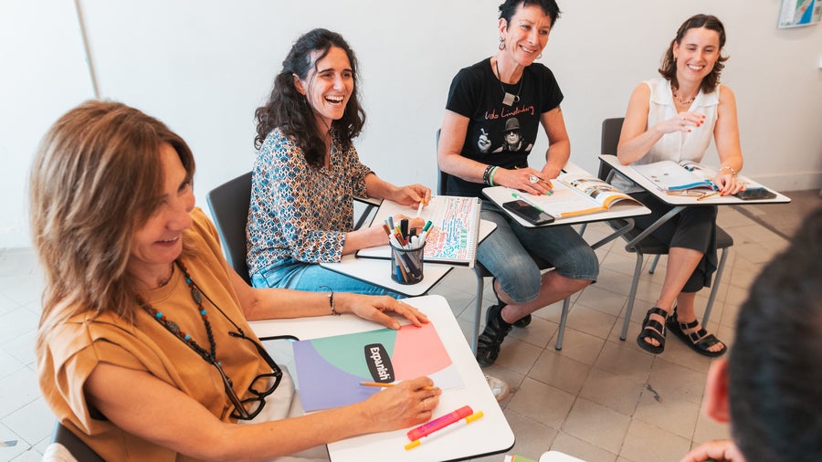 Four students in class
