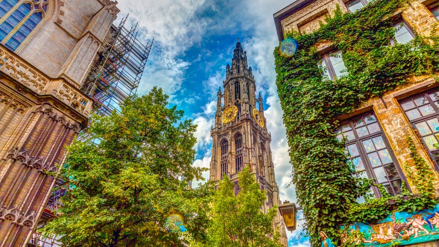 Cathedral of Our Lady in Antwerp, Belgium, with its stunning Gothic architecture