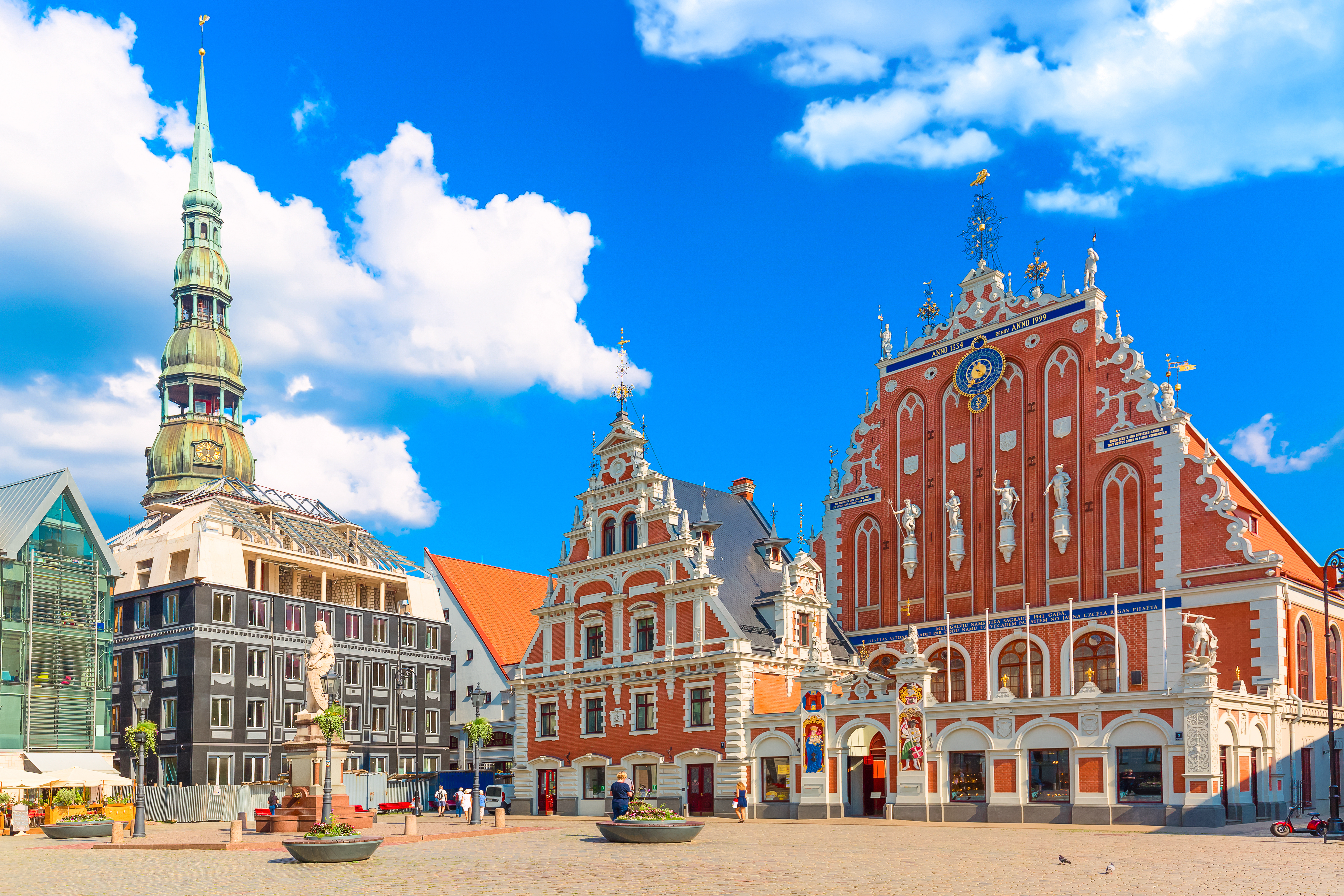 Aerial view of Riga, Latvia, showing the Riga Cathedral in the historic city center