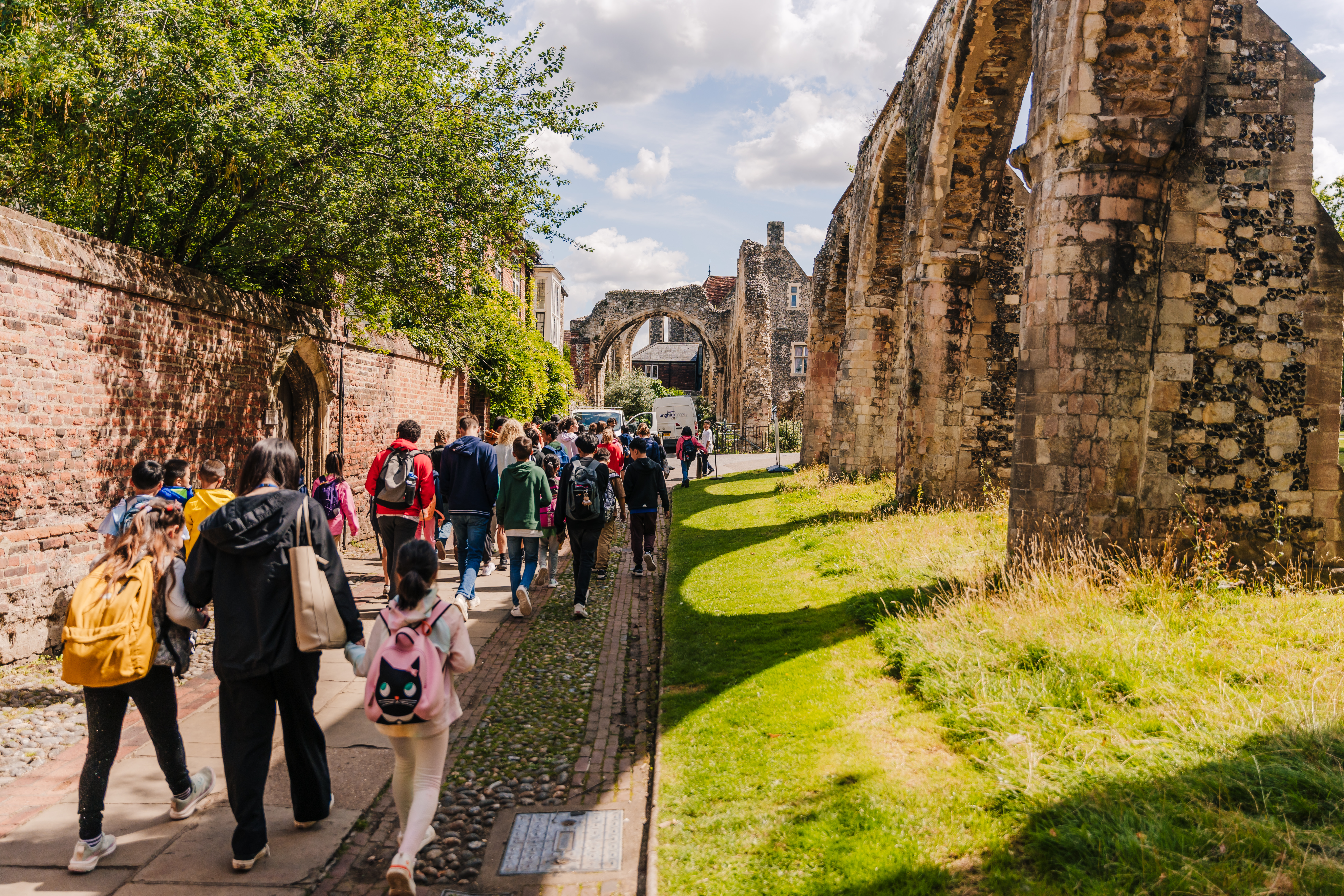 A group of students during an excursion