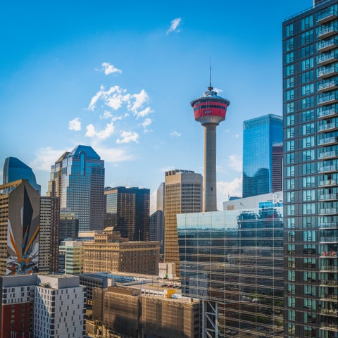 Modern skyscrapers in City center of Calgary, Canada