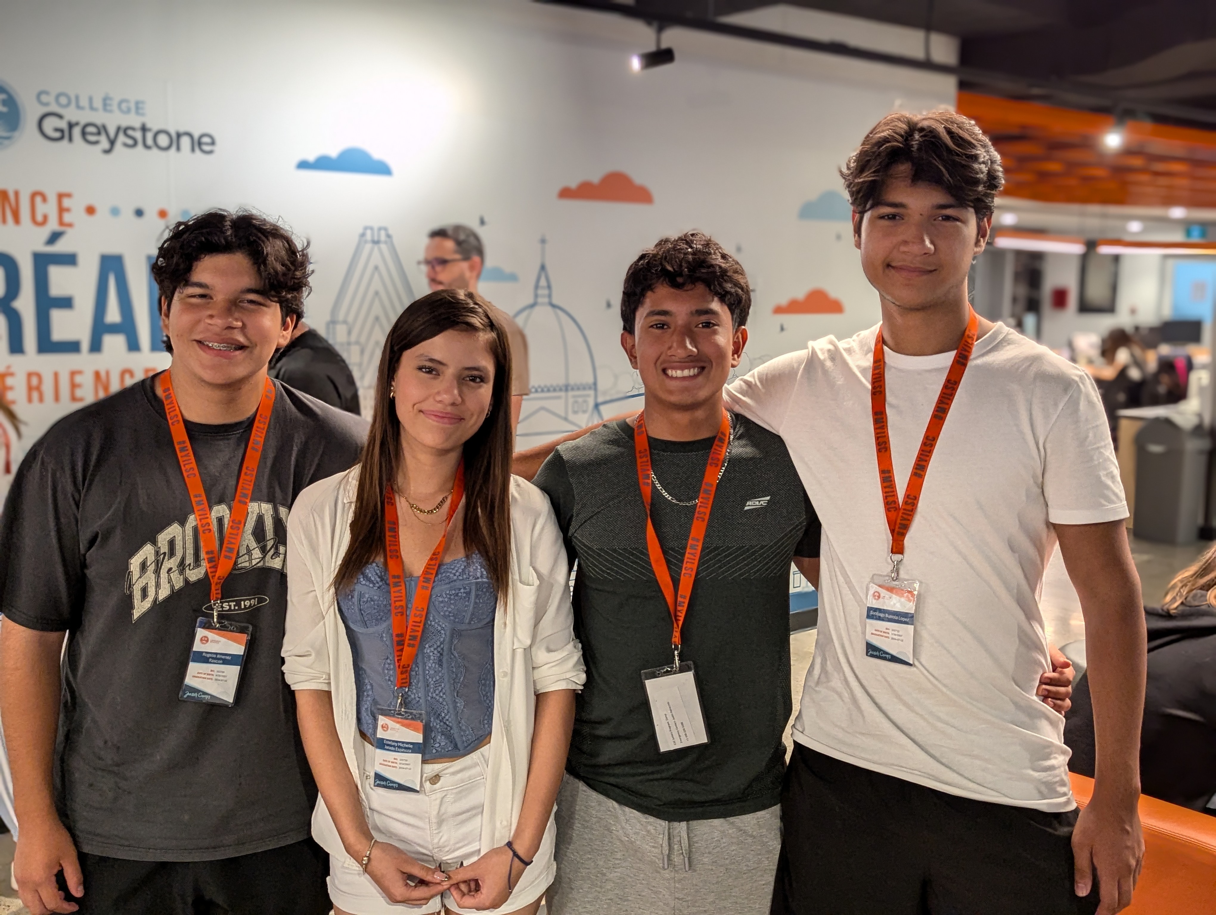 School entrance with students in Montreal