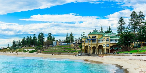 White-sand Beach with crystal water in Perth, Australia