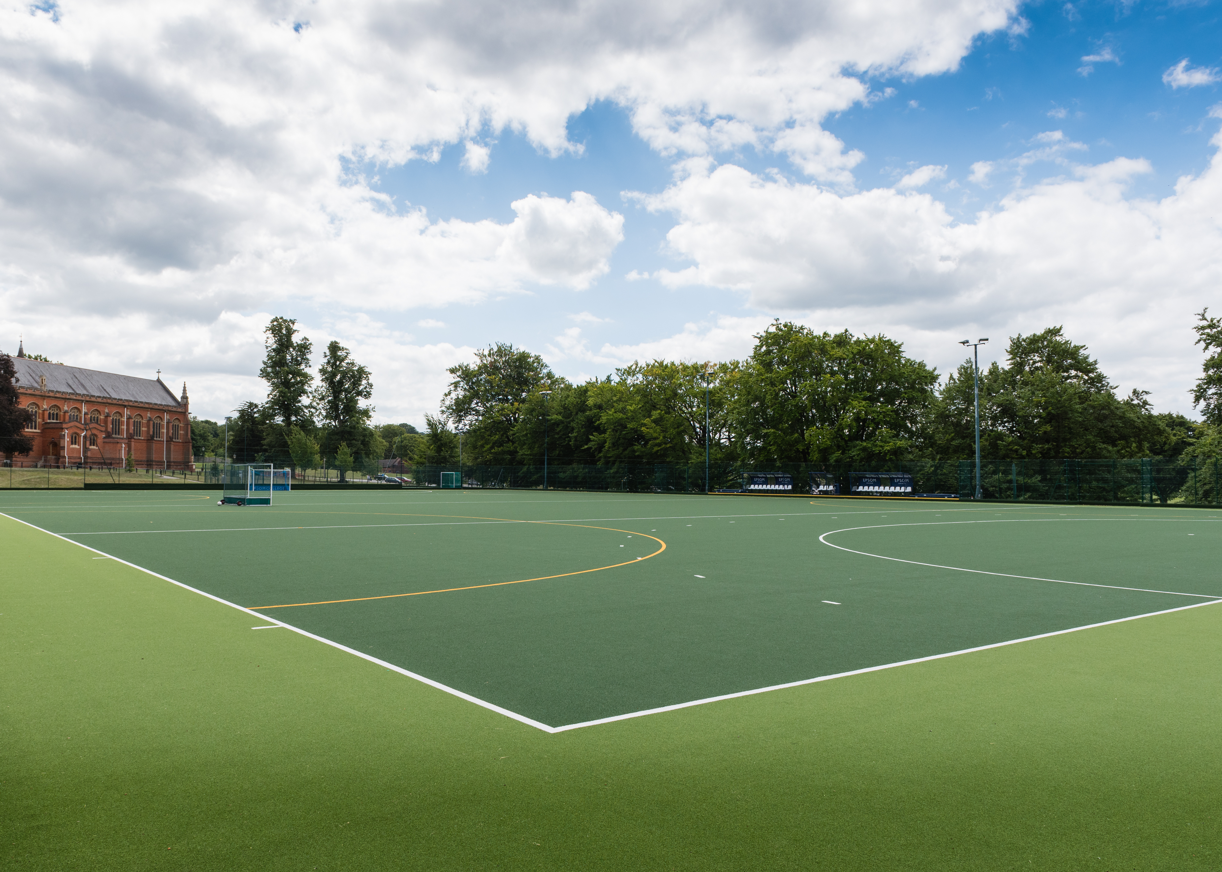Football field at Epsom College in London