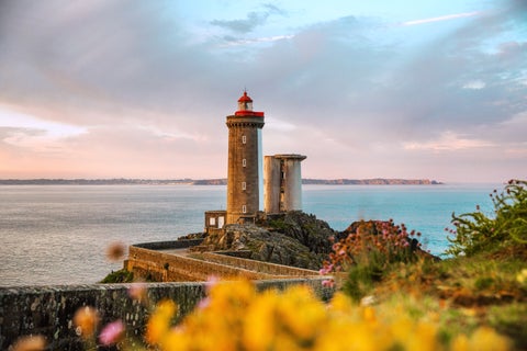 Traditional Lighthouse by the sea in Brest, France